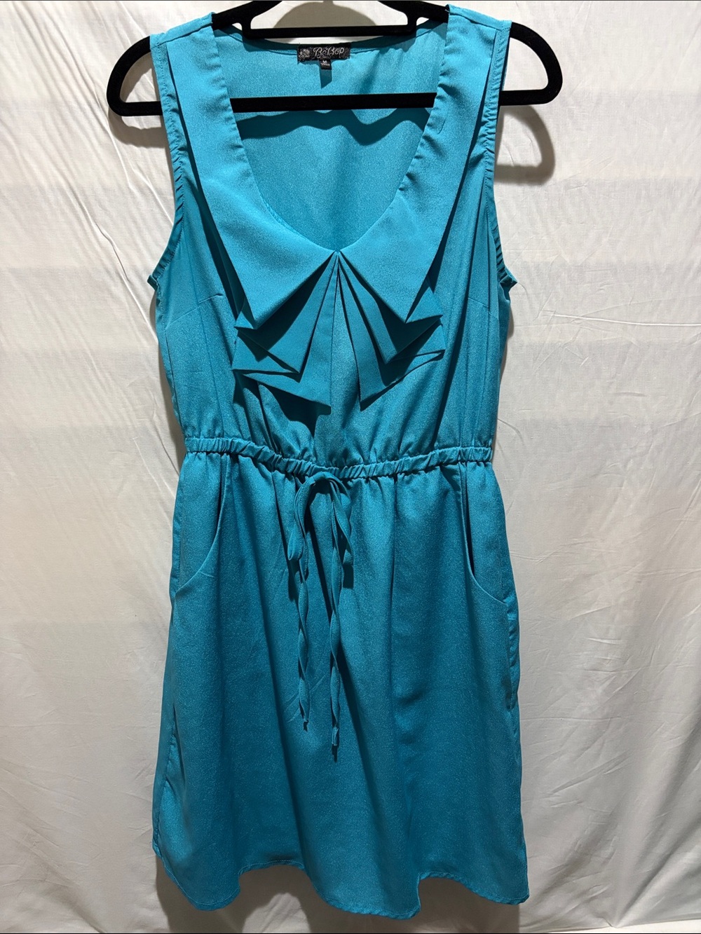 BeBop Turquoise Sleeveless Drawstring Dress